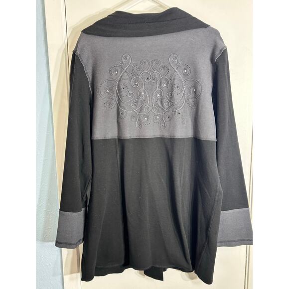 Vincente Jacket XL Black Color Block Embroidered Whimsigoth Stevie Nicks Vamp - Picture 7 of 10